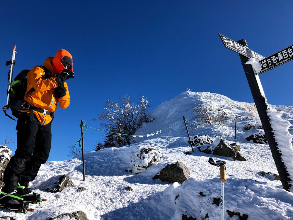 天狗岳・八ヶ岳連峰 標高2646m 体感マイナス20度