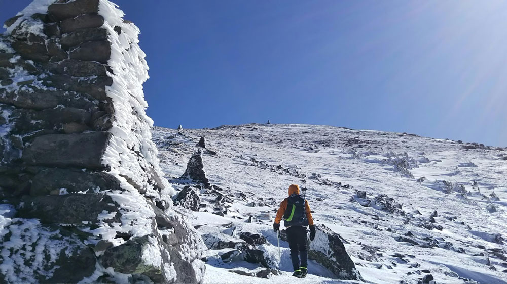 2019.2.17 アルプス雪山登山 硫黄岳2760m